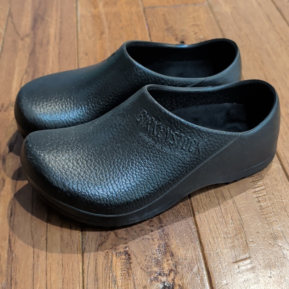 Birkenstock Profi Birki Textured Black Slip-On Work Shoes - Picture 3 of 9